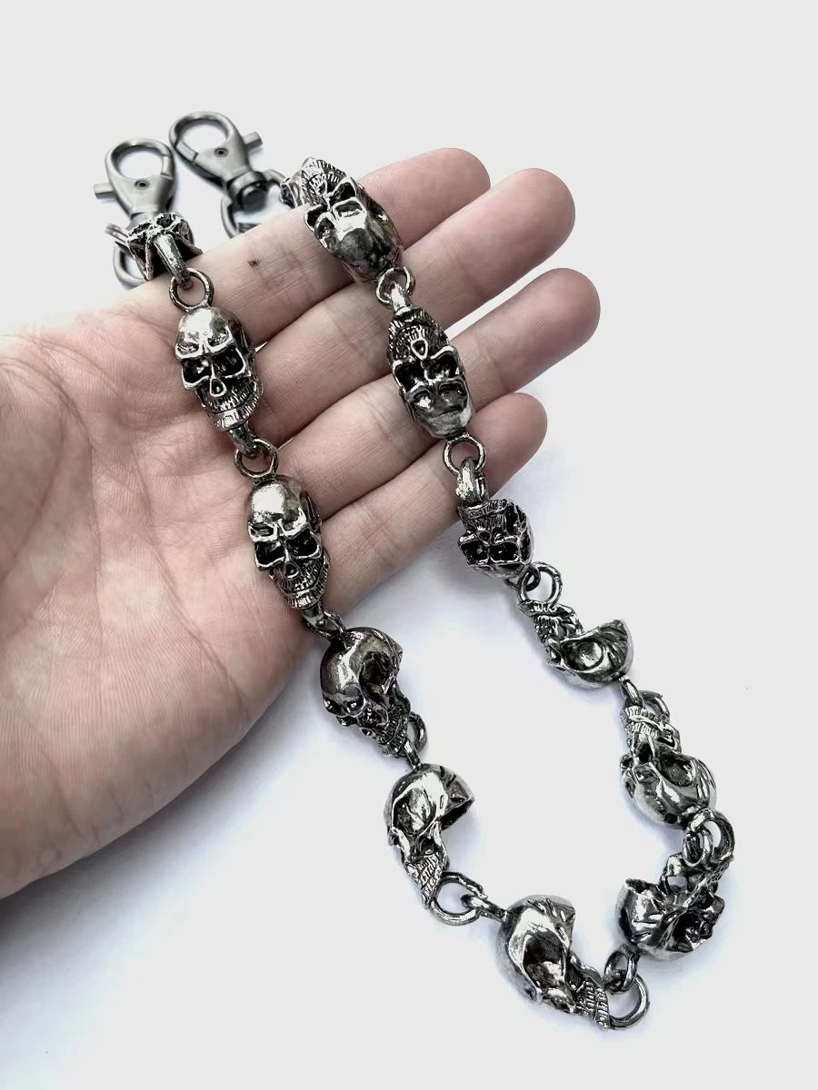 Slim Heavy Waist Chain Men Skull Keychain Wallet Chain Gothic Biker Fashion Accessories