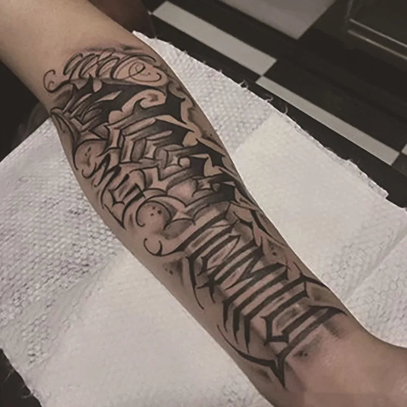 Long Lasting Temporary Tattoo Stickers Men Arm Sleeve Body Painting Juice Ink Fake Tattoo For Male Adult Semi Permanent Tattoos