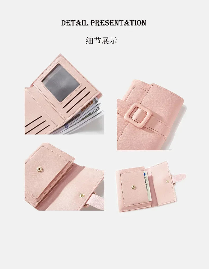 Candy Color Small Wallets PU Leather Coin Pures Ladies Card Holder Mini New Design Standard Short Purses for Women Solid Purses