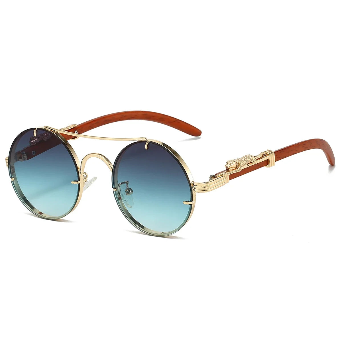 Retro Round Metal Sunglasses Fashion Pilot Gradient Driving Men's Shades Women Vintage Trendy Brand Design Sun Glasses
