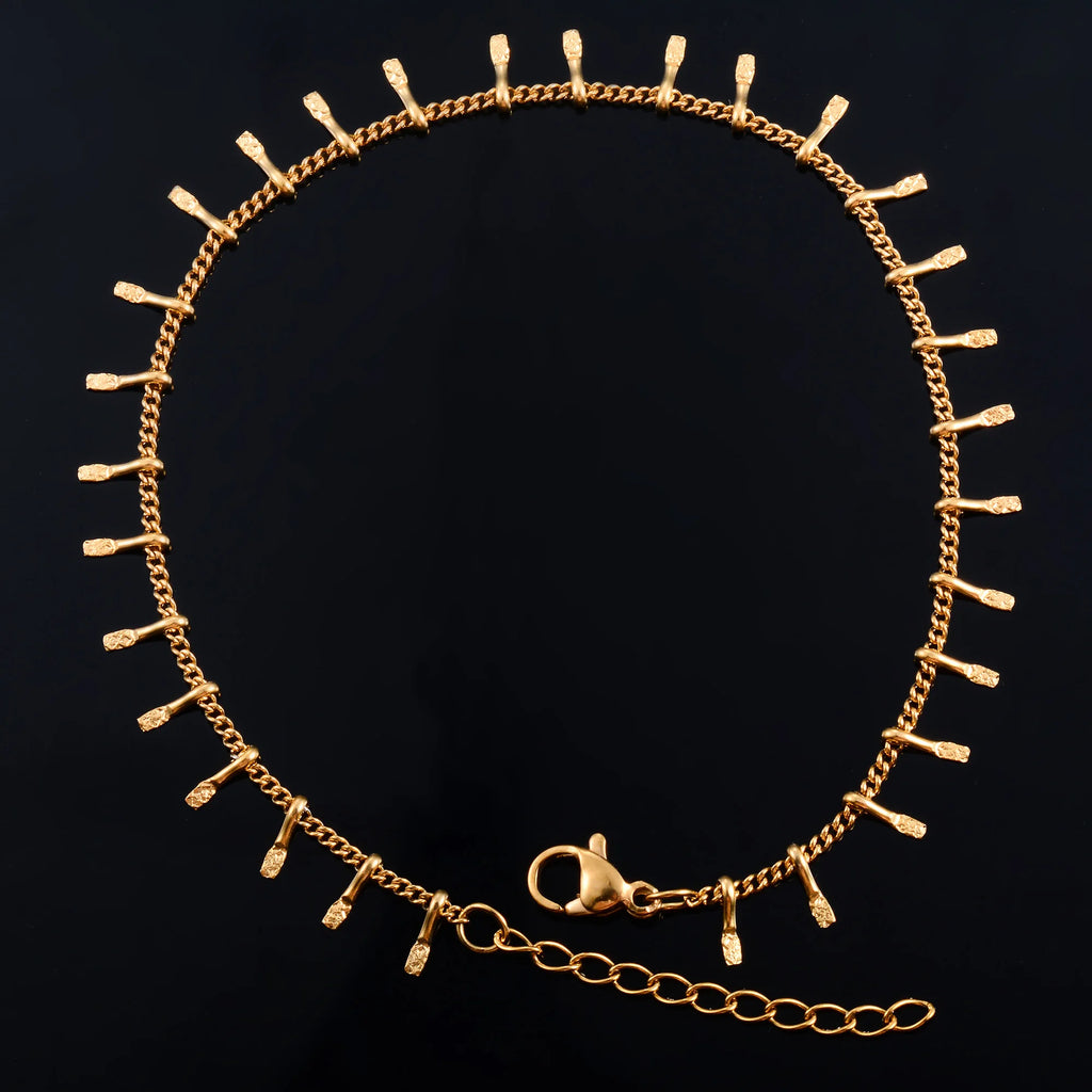 Women Bracelet Embossed Stainless Steel Link Chain for Hand Foot Ankle Anklet Ladies Bangle Girl DIY Jewelry Making Accessories