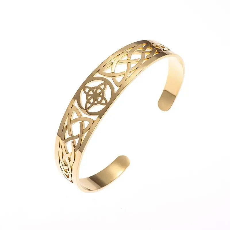 Stainless Steel Witchcraft Witch's Knot Adjustable Bracelet for Men Women Irish Celtic Supernatural Lucky Jewelry