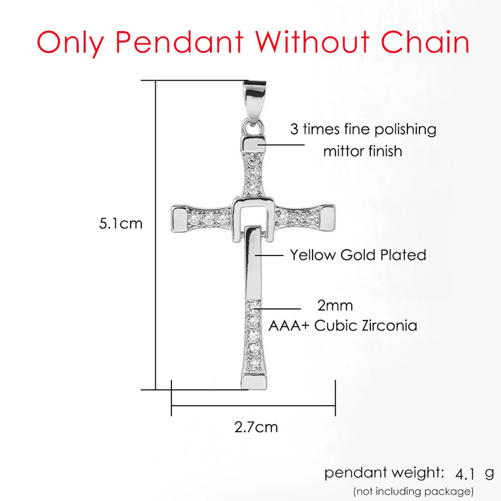 Punk Hiphop Cross Pendant Rope Chain Necklaces for Men Women Hippie Personality Rapper's Accessory Fashion Neck Jewelry for Male