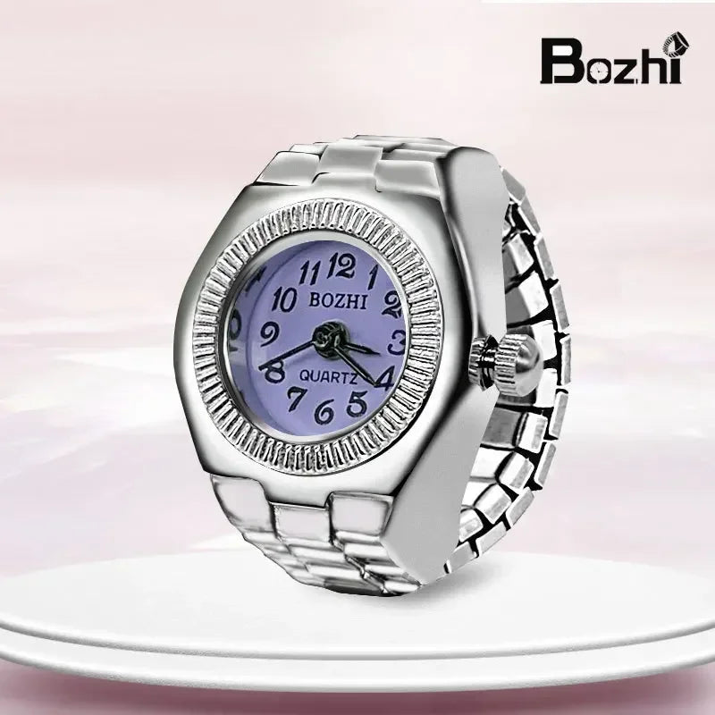 Vintage Punk Quartz Finger Watch Ring for Women Men Couple Rings Digital Watches Elastic Stretchy Finger Band Ring Jewelry Clock