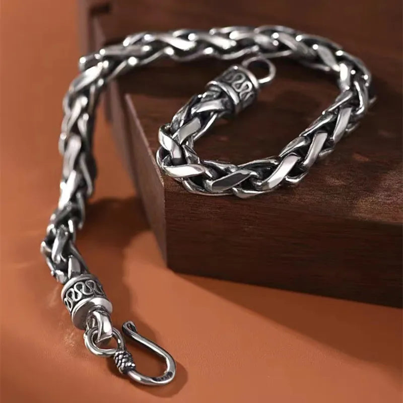 Classic Fashion Keel Bracelet Fish Hook Clasp Mens High Quality Silver Plated Bracelet Maletrend Party Jewelry