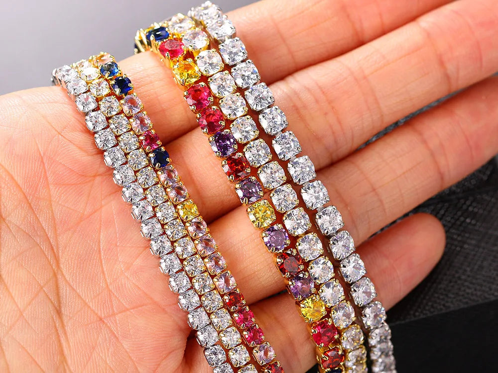 Hip Hop Iced Out Tennis Chain Necklace For Men Women Luxury Cubic Zircon Crystal Short Rock Neck Accessories Jewelry OHN016