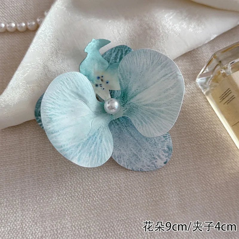 Phalaenopsis Pearl Hair Clip Flower Hairpin Orchid Butterfly Hairs Clip Hair Accessories Hair Styling Tools Bow Flower