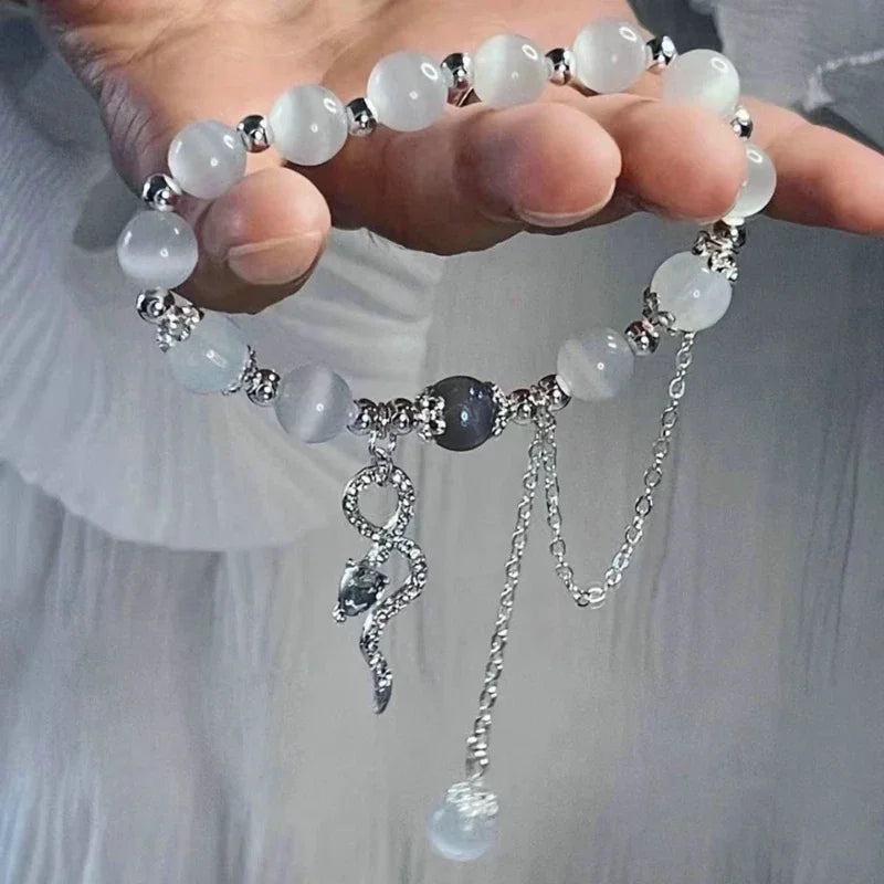 Charm Pink Crystal Beads Bow Pendant Bracelet Women Girls Sweet Cute Star Flowers Tassel Fashion Bracelet Party  Girl