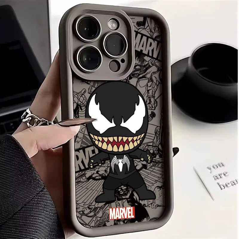 Cool Graffiti Marvel Venom Soft Phone Case for iPhone 16 15 14 13 12 11 Pro Max 7 8 16 15 Plus X XS XR SE 2020 Bumper Back Cover