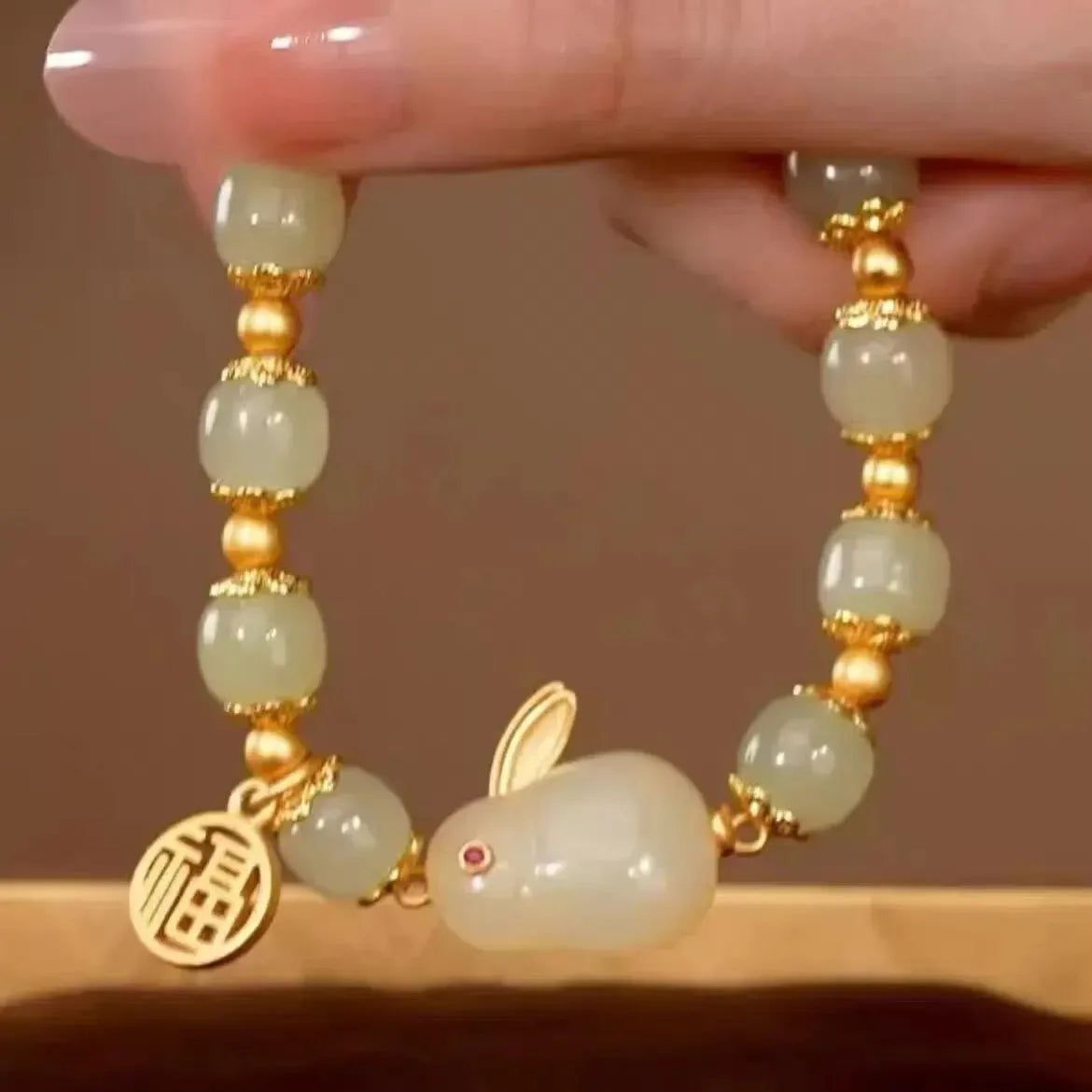 1pc Beauty Jade Rabbit Bracelet for Women Girls Rich Rabbit Small Rabbit Niche Design Charm Bracelets Friend Gift Jewelry
