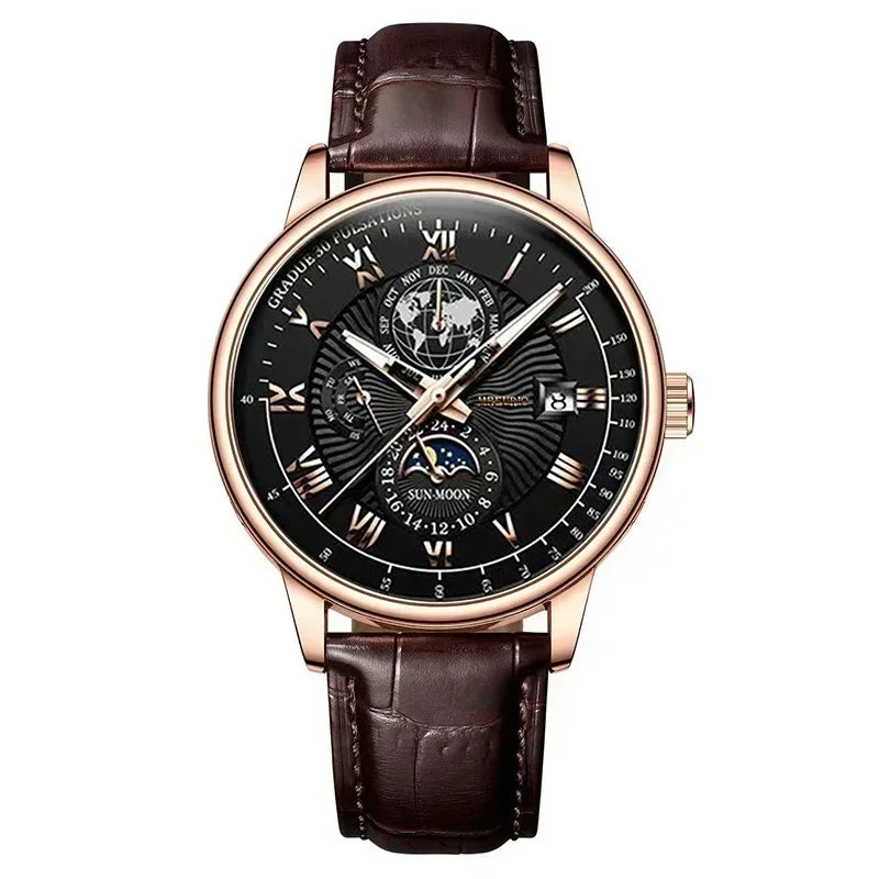 Men's Watch New Fashion Leather Waterproof Luminous Top Brand Luxury Mens Quartz Wristwatch Men Sport Casual Watches