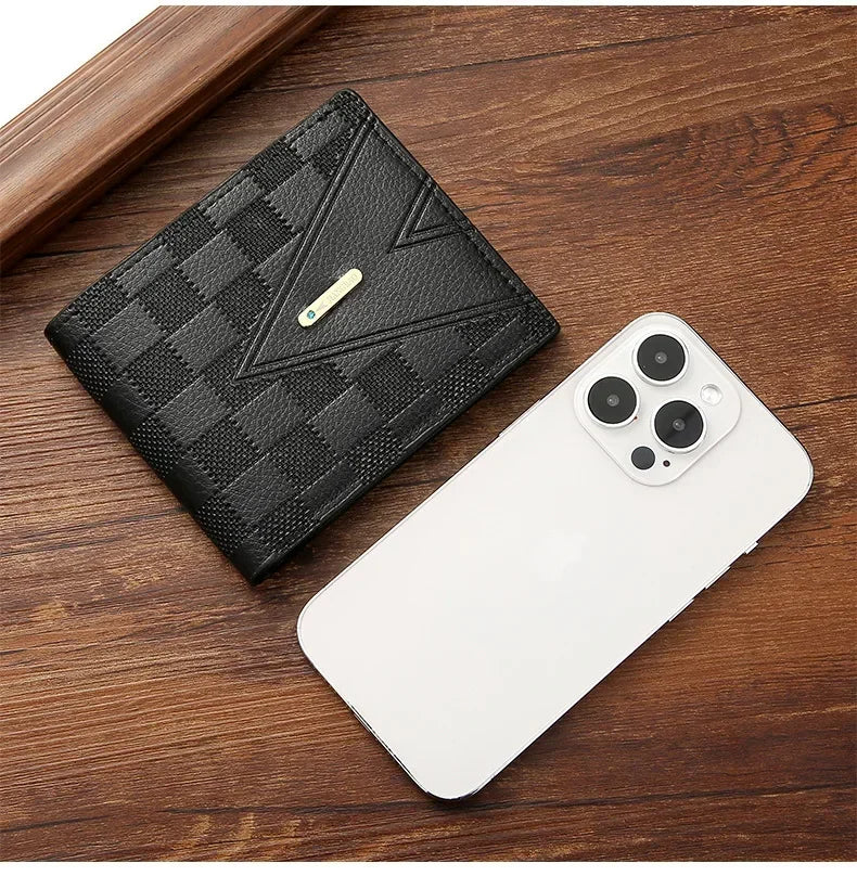 Men's Wallet Short Anti-theft Brush Anti-degaussing Business Wallet Youth Cross Light Luxury Large Capacity Multi-card
