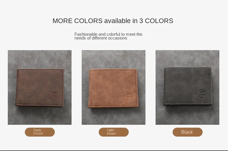 New Fashionable Vertical Retro 2% Off Multi Card Slot Wallet Matte Multi functional Leisure Multi card Slot carbon wallet men