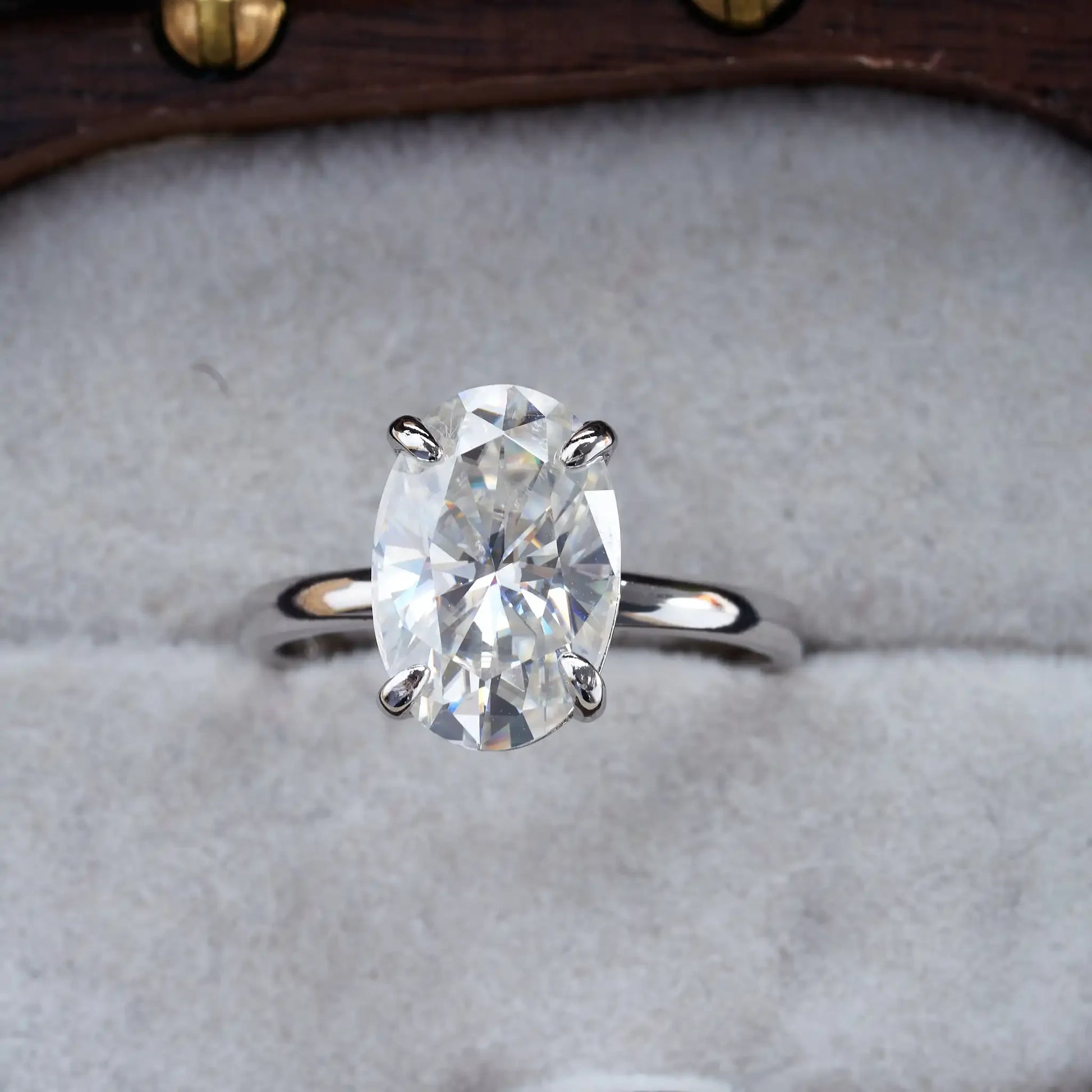 Ring For Charm Lady With 4.5ct Oval Shape D Color Moissanite Diamond Ring For Women Gift Drop Shipping