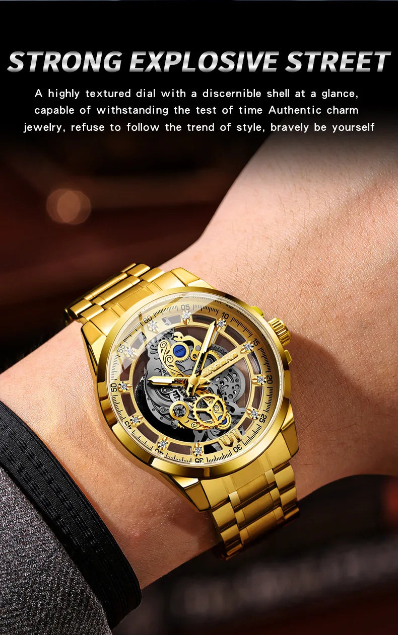 UTHAI Authentic Men Quartz Watch Business Luxury Trendy Waterproof Quality High Steel  Watch Male Fashion Clock Wristwatches