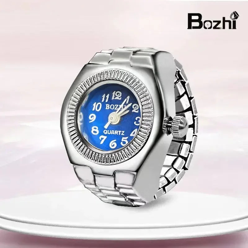 Vintage Punk Quartz Finger Watch Ring for Women Men Couple Rings Digital Watches Elastic Stretchy Finger Band Ring Jewelry Clock