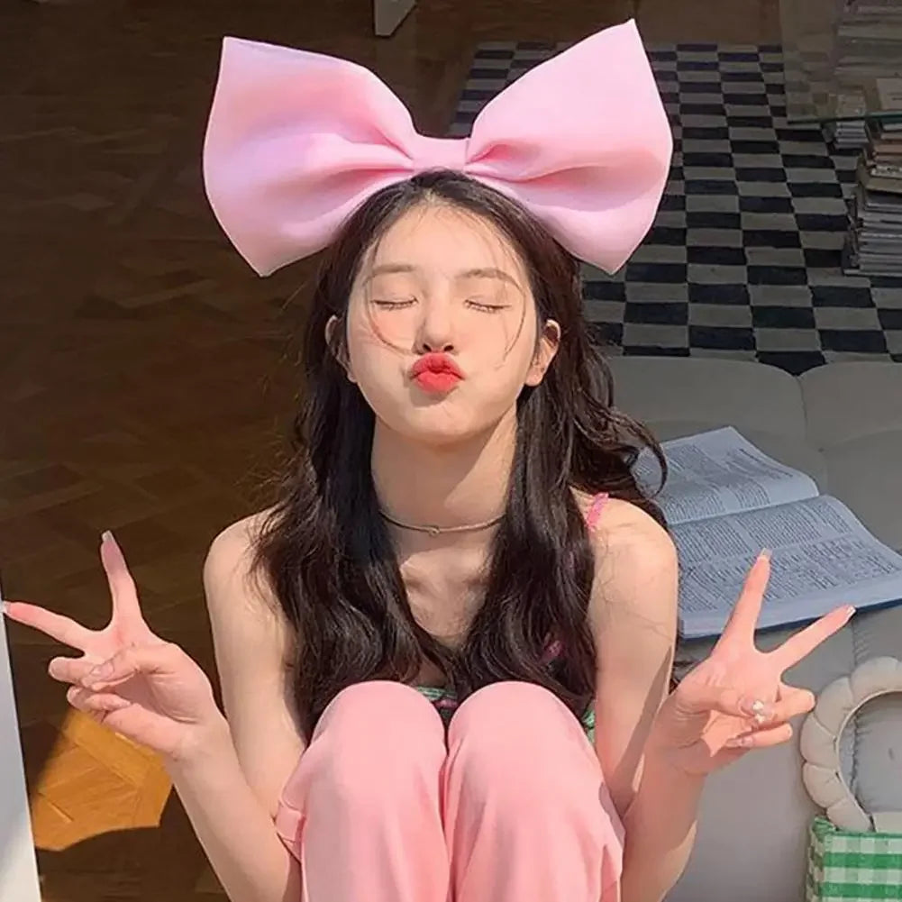 Pink Black big Bow Knot Hairbands Hairpin for Women Girls Hair Accessories Hair Band Ties Headbands for Children Headdress