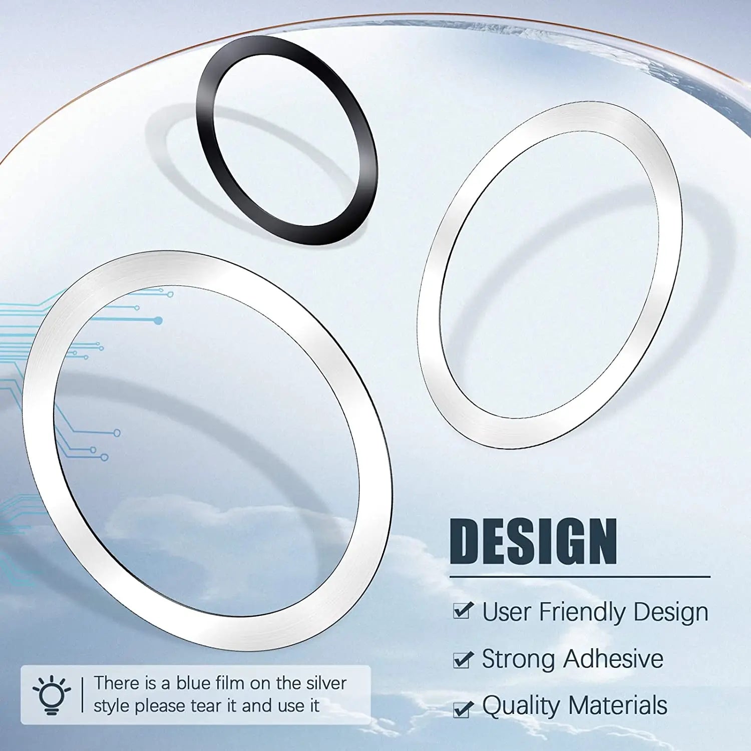 1-5PCS Metal Plate Ring for Magsafe Wireless Charging Iron Sheet Stickers Magnet Car Phone Holder Adhesive Disk for IPhone 14 15