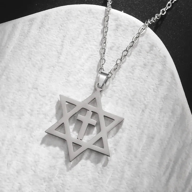 Fashion Punk Red Cross Templar Pendant Necklace Men\\'s Personalized Retro Christian Religious Jewelry