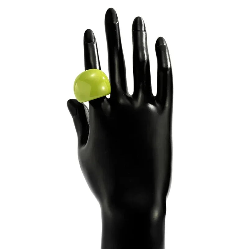 Classic Candy Color Acrylic Ring Exaggerated Geometric Rings Gothic Y2k Jewelry Wholesale Women's Fashion Accessories 반지