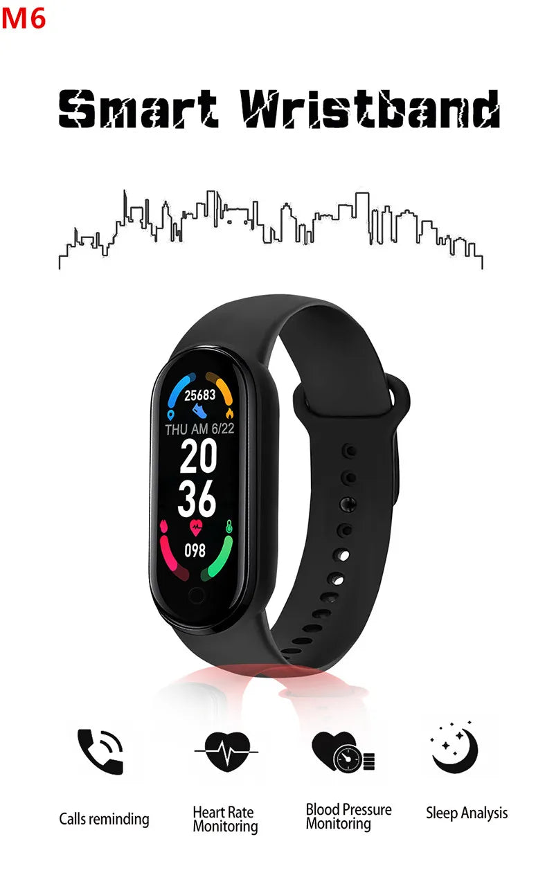 M6 Smart Watch Men Women Monitor Fitness Sports Smart Band Fitpro Version Music Heart Rate Take Pictures Smartwatch for Android