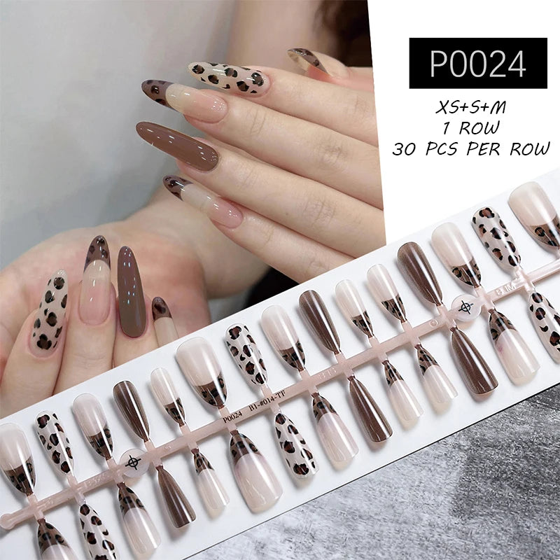 24Pcs/Set White French Press on Fake Nails Full Cover Artificial Wearable Nail Beauty Tips Naked French White False Nails Art