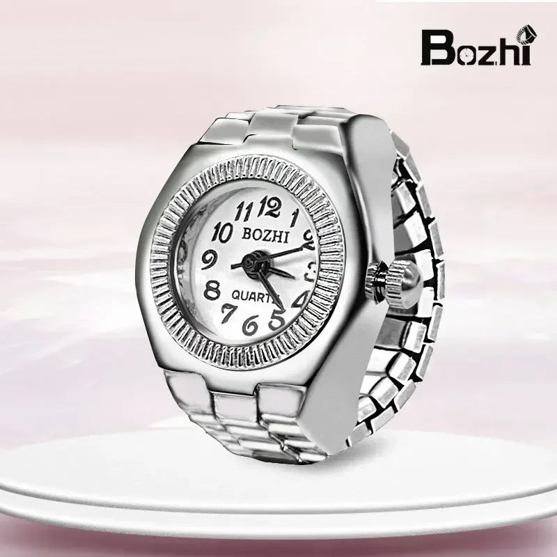 Vintage Punk Quartz Finger Watch Ring for Women Men Couple Rings Digital Watches Elastic Stretchy Finger Band Ring Jewelry Clock