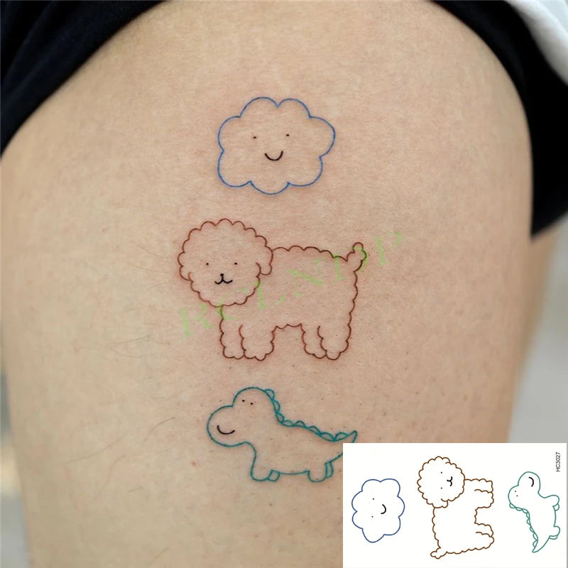 Waterproof Temporary Tattoo Sticker Anime Cartoon Kids Sea Love Pattern Flash Tatoo Fake Tatto Body Art for Woman Men