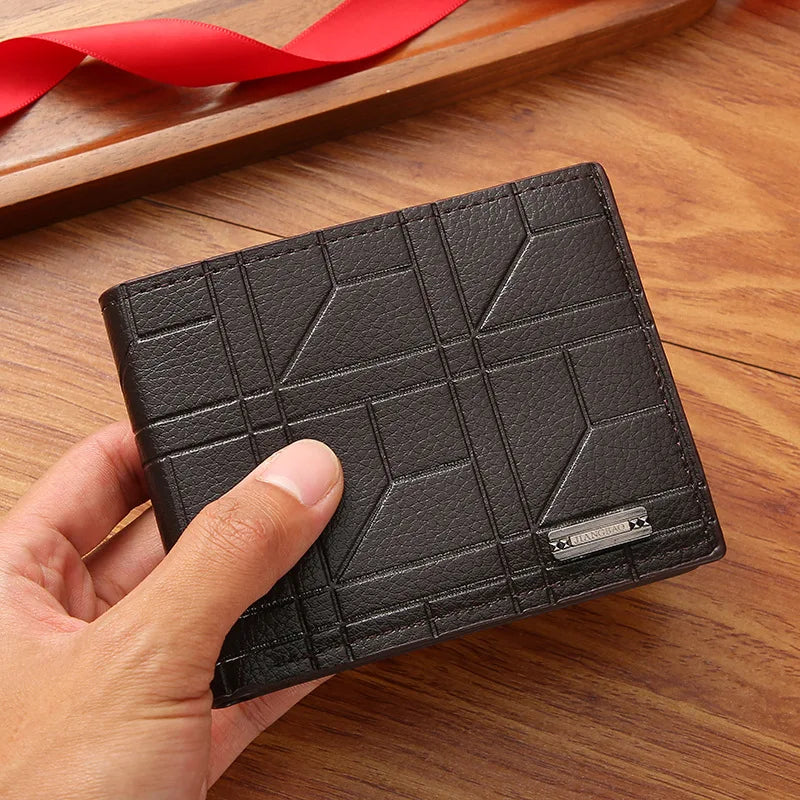 Vintage Pu Leather Wallet Minimalist Purse for Men Money Change Pouch Credit Card Holder Man Birthday Gifts Purse  Card Holder