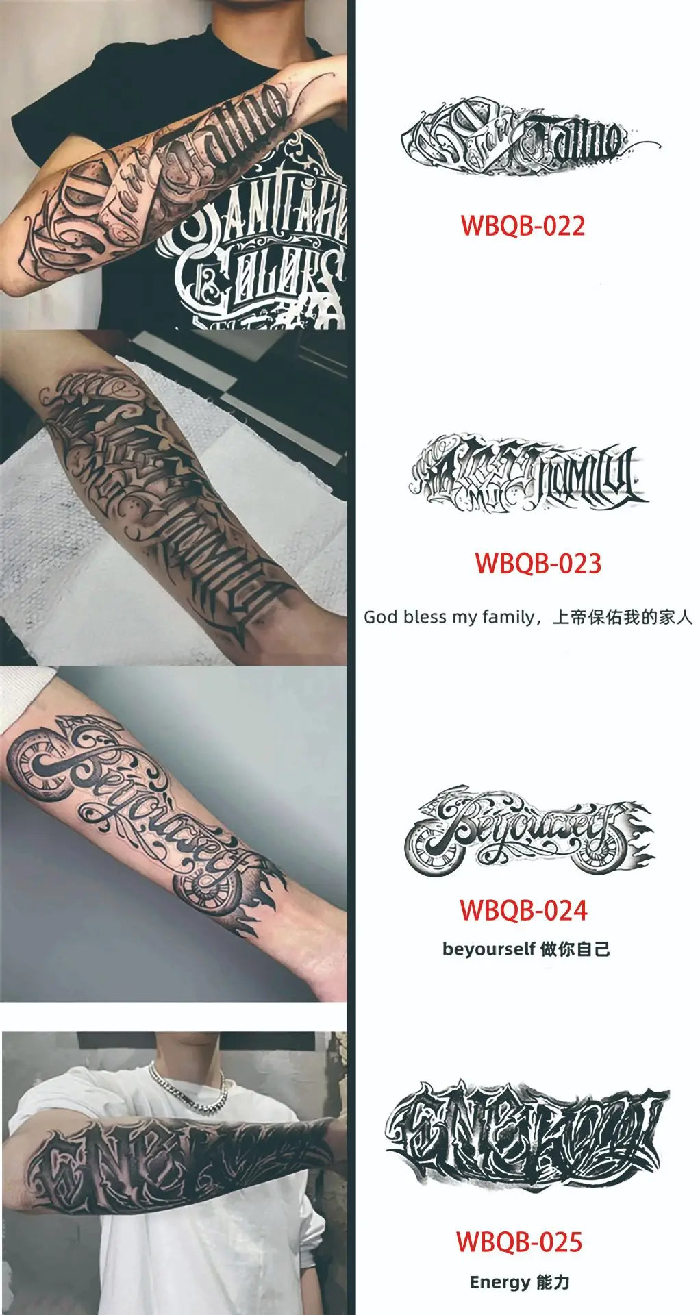 Long Lasting Temporary Tattoo Stickers Men Arm Sleeve Body Painting Juice Ink Fake Tattoo For Male Adult Semi Permanent Tattoos