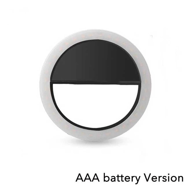 AAA Battery LED Selfie Lamp Mobile Phone Lens Portable Flash Ring Led Luminous Ring Clip Light For Cell Phone TikTok Video Live