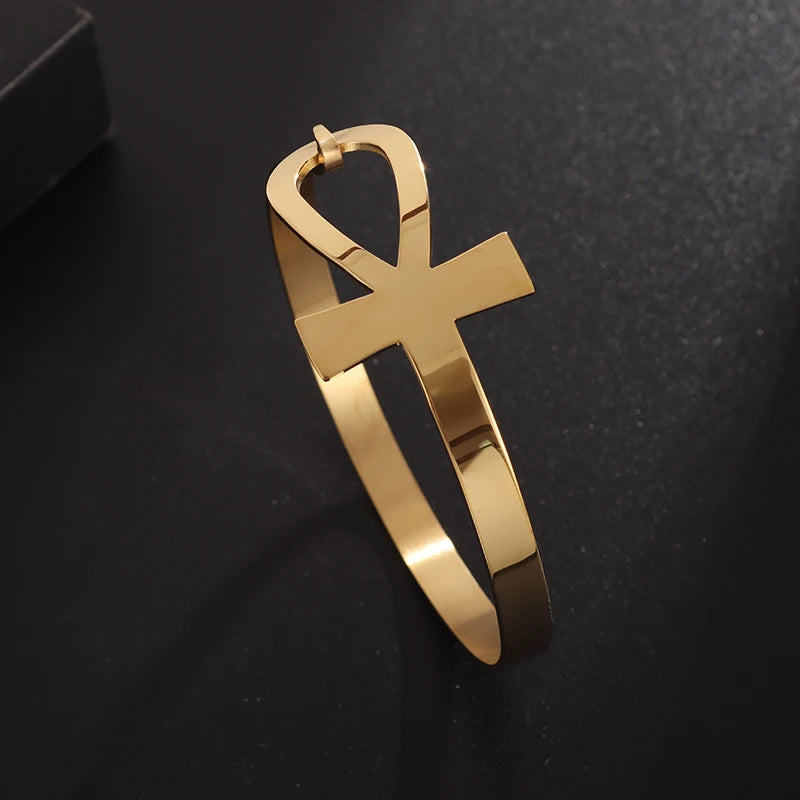 Creative Design Cutlery Knife Fork Men Bangles Women Stainless Steel Friendship Arm Cuff Open Bracelet Fun Trend Jewelry