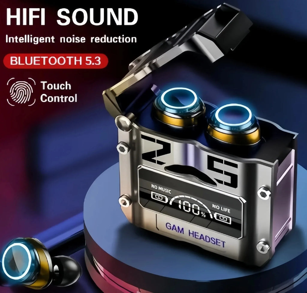 Wireless Noise Reduction HQ High Quality TWS Earphone M25 In-ear Type-C LED Display Recharge Earphone Waterproof Headphone