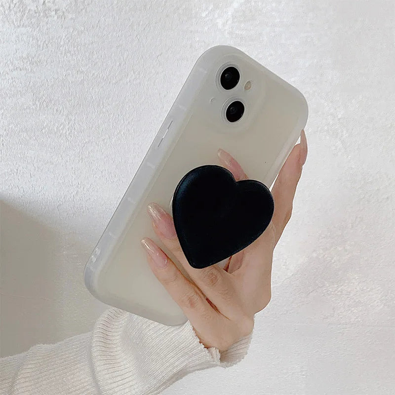 Silicone Heart-Shaped Round Phone Grip Stand Holder Pocket Socket Griptok Foldable Finger Ring Phone Stand For Iph Mobile Phone