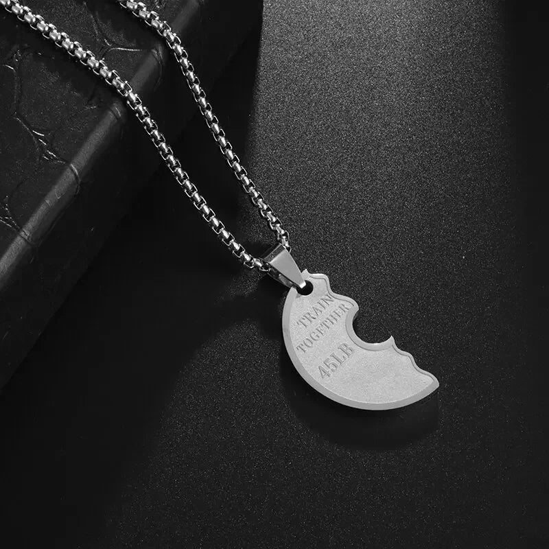 Men\\\\'s Fashion Classic Design Fitness Master Hand-Held Dumbbell Pendant Hip Hop Rapper Prom Party Necklace