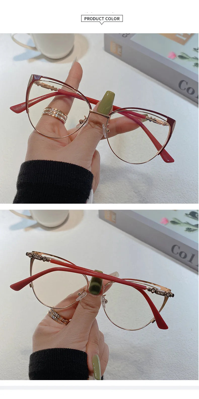 Brand Design Retro Lady Cat Eye Glasses Frame Anti Blue Light Computer Goggles Women Fashion Eyewear Gafas Mujer Anti Luz Azul
