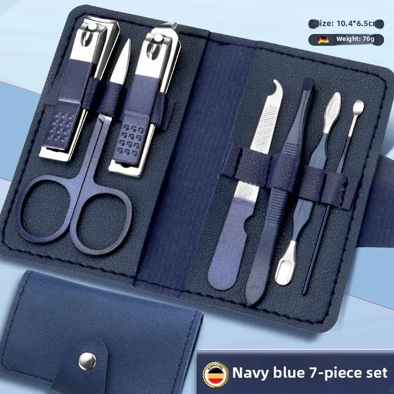 1/4 Pieces/set Manicure Set with Portable Leather Case and Nano Nail File - Fingernails & Toenails Clippers for Nail Care