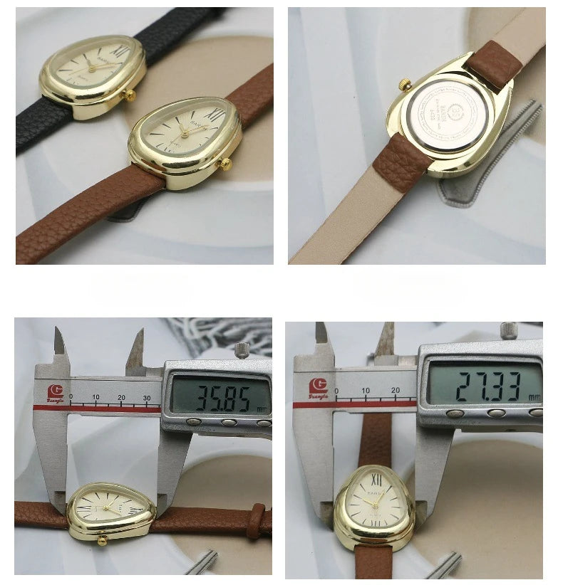 Brand Waterdrop Dial Women Watch Simple Student Fashion Gift Quartz Watches Leather Strap Wristwatches Dropshipping Reloj Mujer