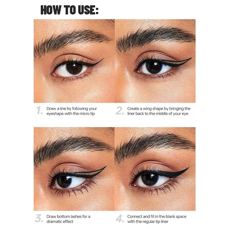 QuickDry Eyeliner Pencil Makeup Long Lasting Smooth Matte Eye Liner Waterproof Anti Smudge Liquid Eyeliner Pen Eyes Cosmetics