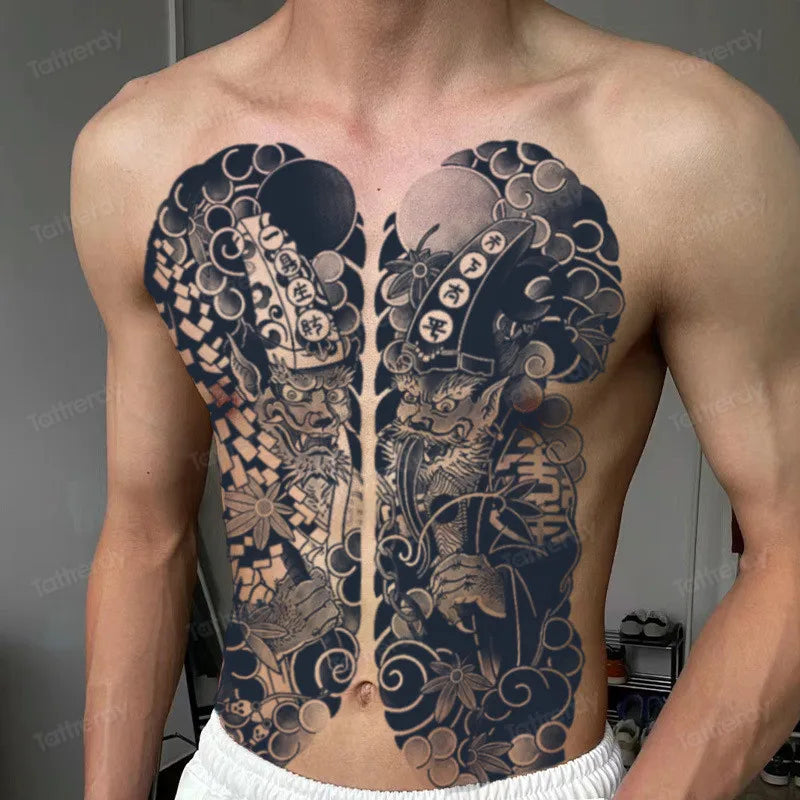 Angel Wings God Tattoo Stickers Realistic Juice Ink Semi Permanent Full Back Body Tattoo Temporary Lasting 2 Weeks Men Adult