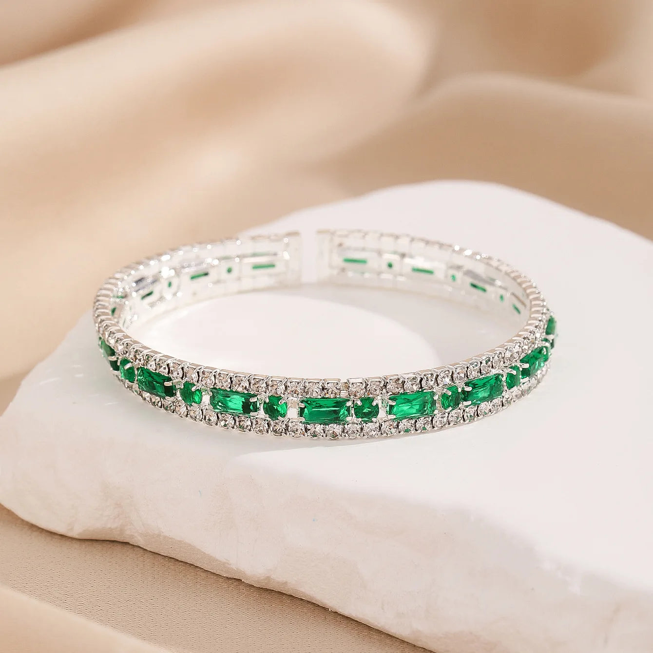 Top Sale  Micro-inlaid Zircon Color Bracelet Full AAA Zircon Austrian Crystal Femme Women Link Chain Jewelry Bangles