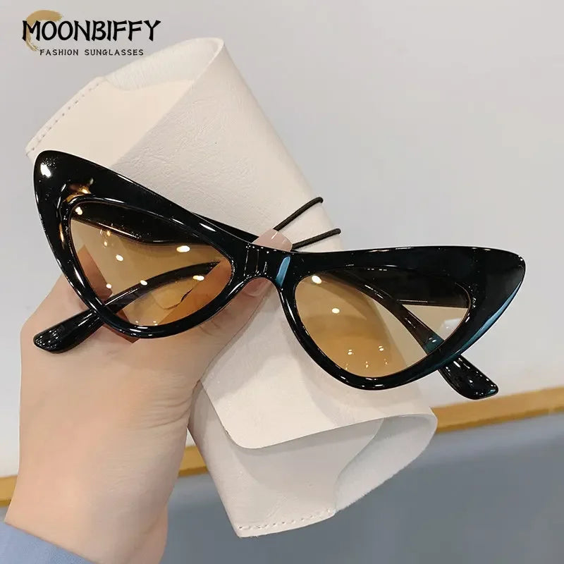 Fashion Cat Eye Sunglasses for Women 2023 New Fashion Vintage Personality Glasses Candy Colors Eyewear Outdoor Street Shooting