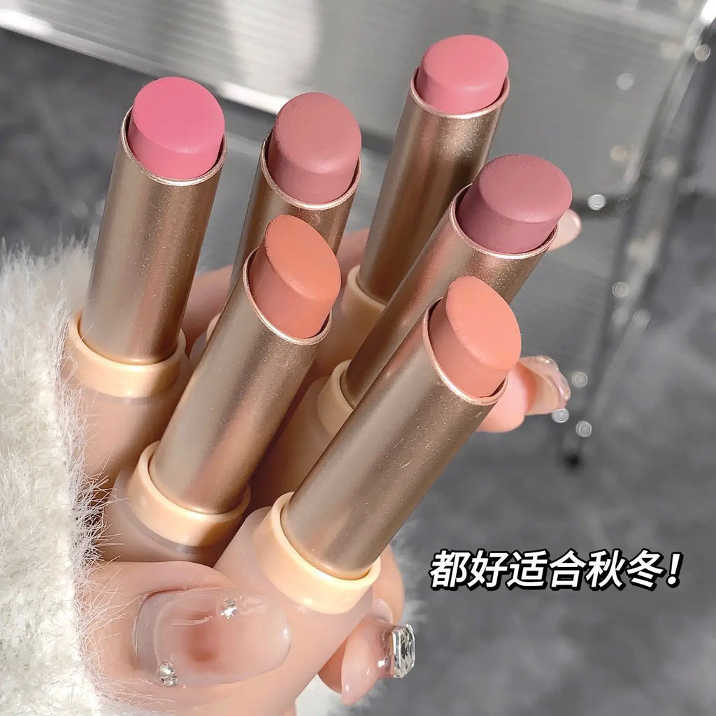 Velvet Matte Lipstick Moisturizing Waterproof Lasting Nude Apricot Lip Tint Non-stick Cup Lip Gloss Lipstick Cosmetics Make Up
