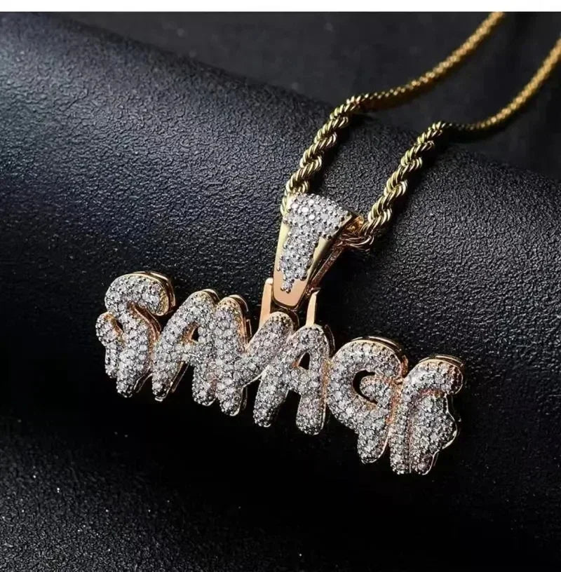 Hip-Hop Iced Out Spades Playing Card Necklace Men\'s Personalized Street Hip-Hop Rock Trend Jewelry Cool Luck Necklace