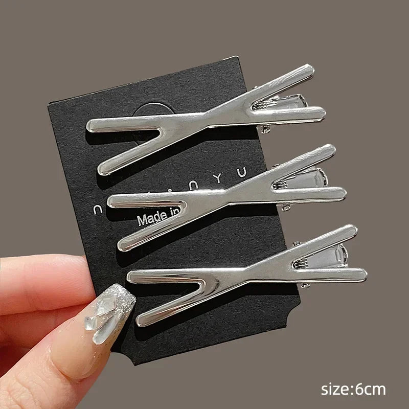3Pcs/Set Sweet Fashion Metal Hairpin Non Slip Hairpin Geometric Hollow Hair Pin Women Barrettte Hair Clip
