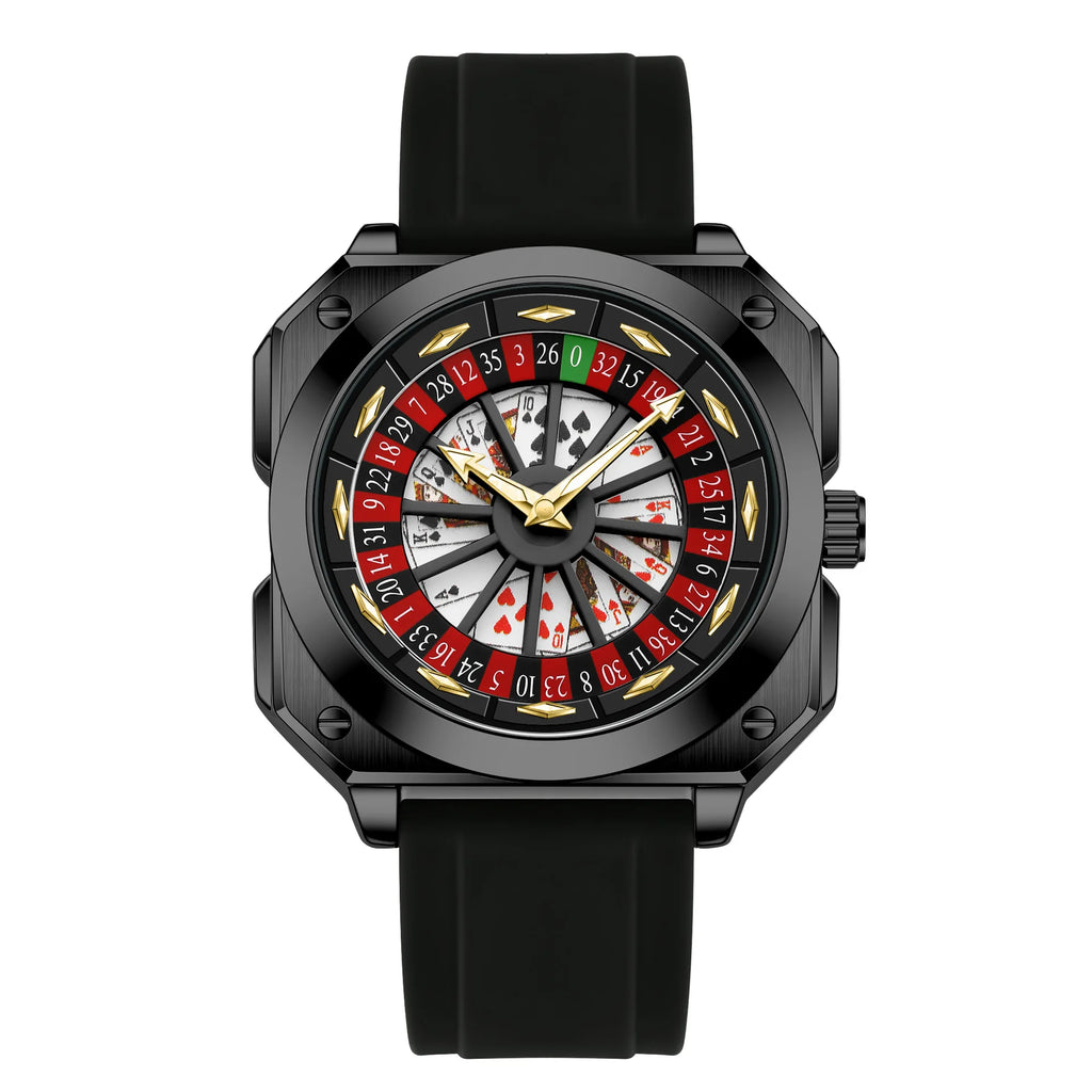 Luxury 360° Rotating Dial Watch – Waterproof Quartz Timepiece with Premium Silicone Strap