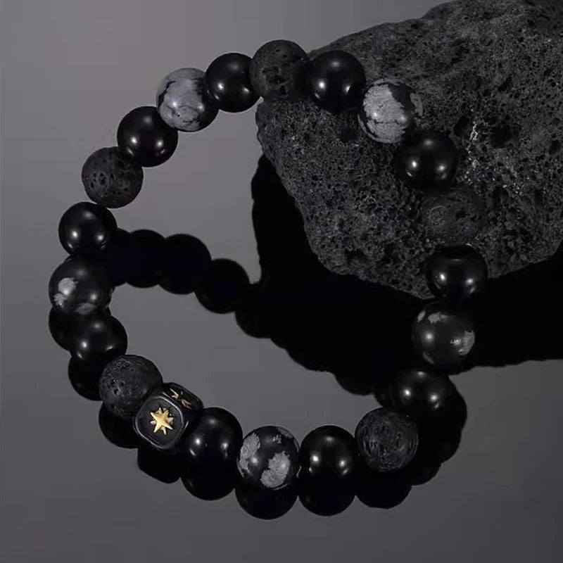 Volcanic Stone Bracelet for Men Lava Stone Beads Bracelet Tibetan Buddha Wrist Chain Women Men Jewelry Gift New Bracelets