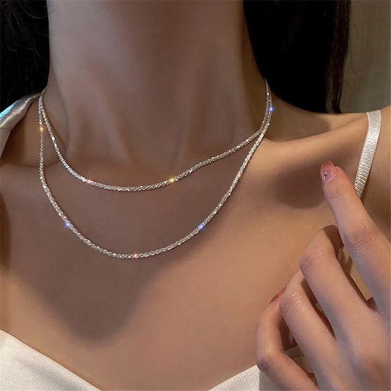 Wu's 2022 New Pop Galaxy Shiny Clavicle Chain Necklace Necklace Ladies High Jewelry Wedding Party Gift