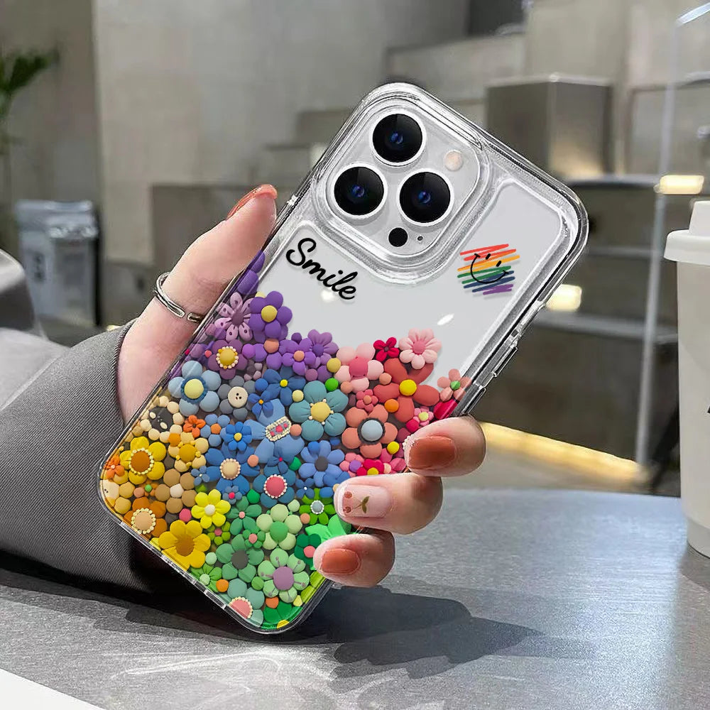 Soft TPU Flower Phone Case For iPhone 15 Pro Max Cases iPhone 14 Pro Max 11 13 12 X XR Xs 7 8 Plus SE 2020 15promax Funda Covers