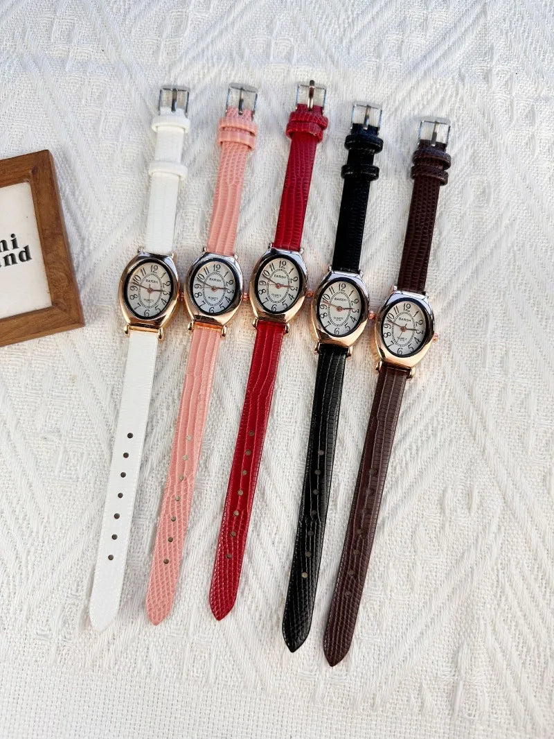 Fashion Oval Dial Women Watches Luxury Leather Strap Retro Ladies Quartz Watch Dropshipping Reloj De Mujer 시계 여성